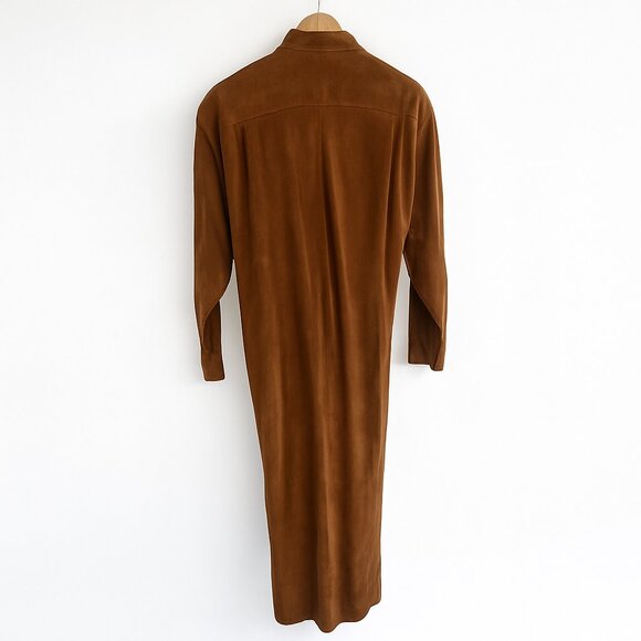 RARE Ralph Lauren Vintage Boho Western Suede Shirt Dress – Size 12 M/L - Picture 4 of 9